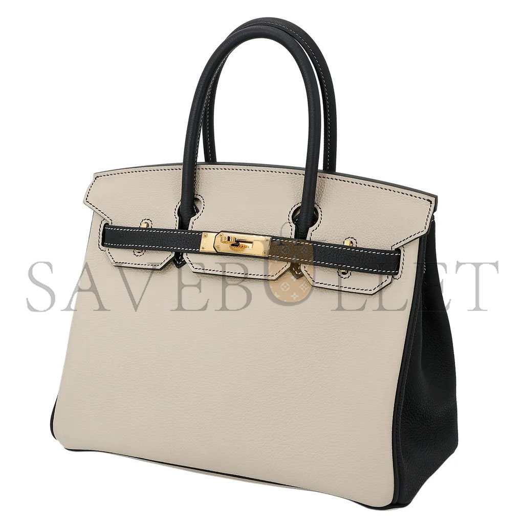 H**mes birkin 25 epsom milkshake white tinware grey gold buckle bag h028368ck3s (25*20*13cm)